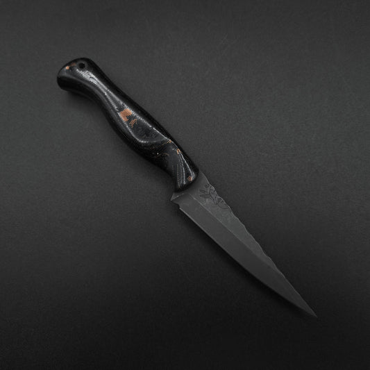 Half Face Blades Congressman Black Canvas Micarta, Copper Mesh 1