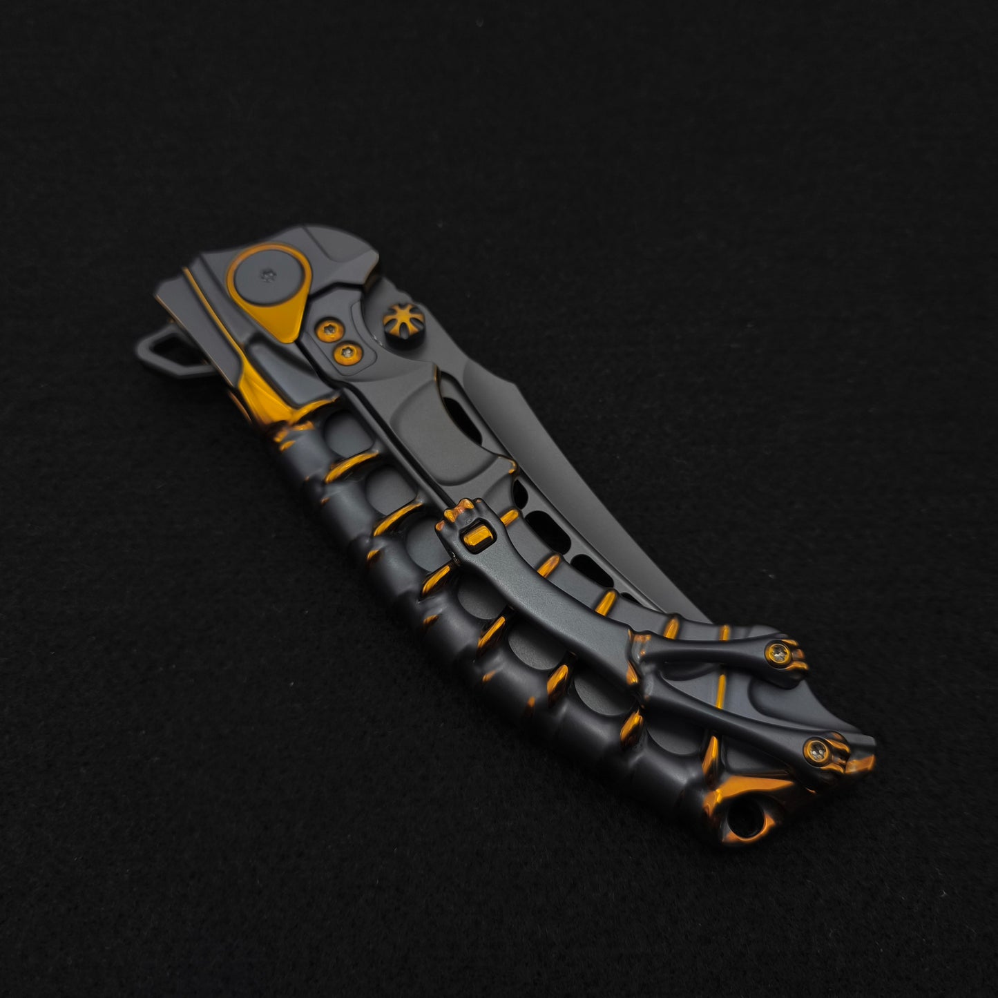 ADV Scavenger Gen 2, Integral Titanium Handle, Kal-Gard and Gold Finish, M390 5