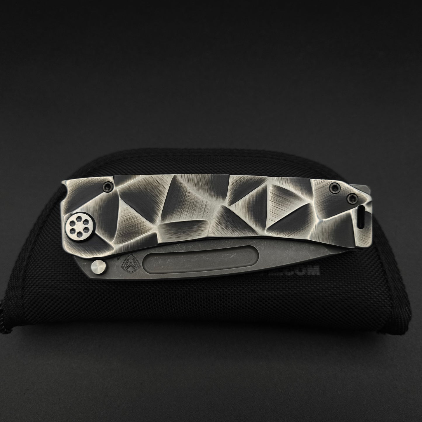Medford Marauder, Full Size, Acid Distressed Tanto, Black and Silver Stained Glass 3