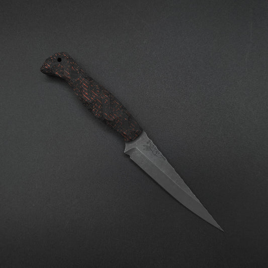 Half Face Blades Congressman Red and Black Burlap Micarta 1