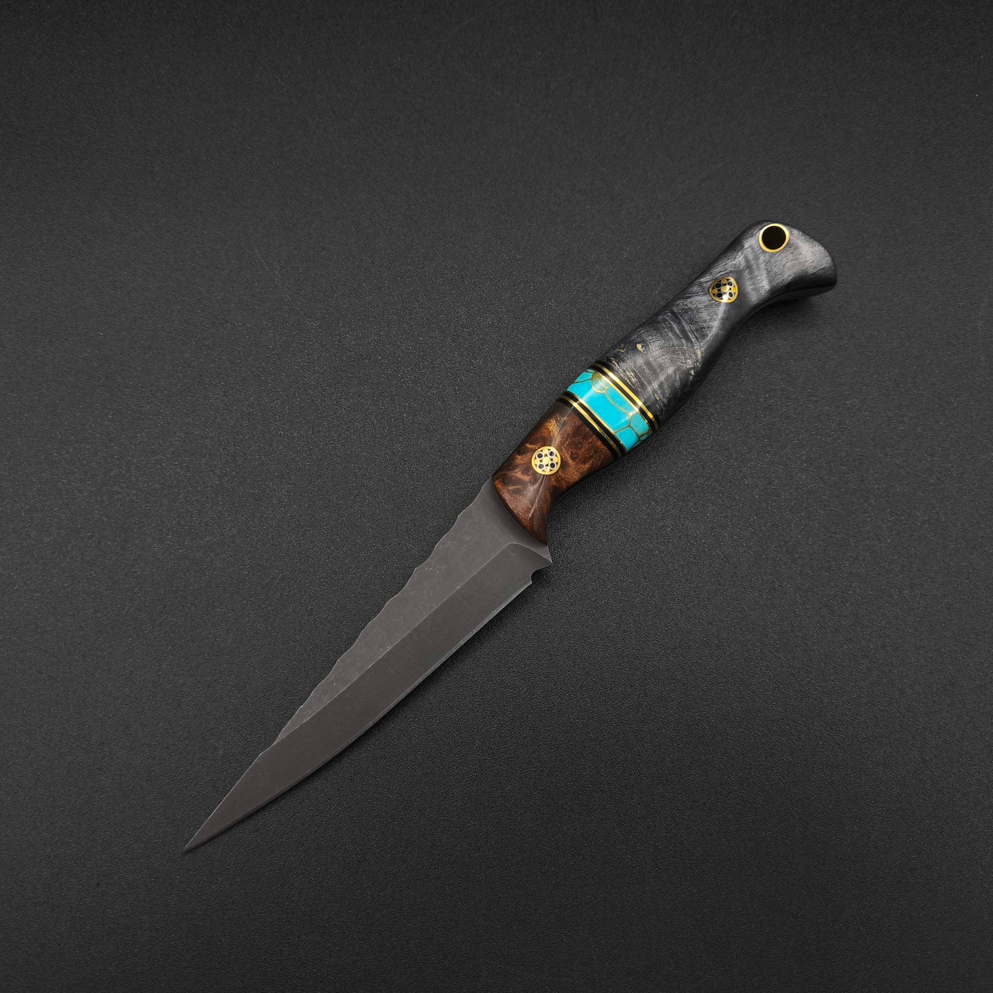 Half Face Blades Congressman, Redwood Burl, Turquoise, dyed Buckeye 2