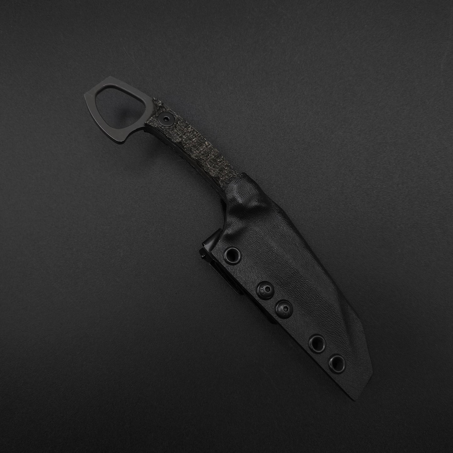 Half Face Blades SHPOS Black Burlap Micarta, stonewashed 3