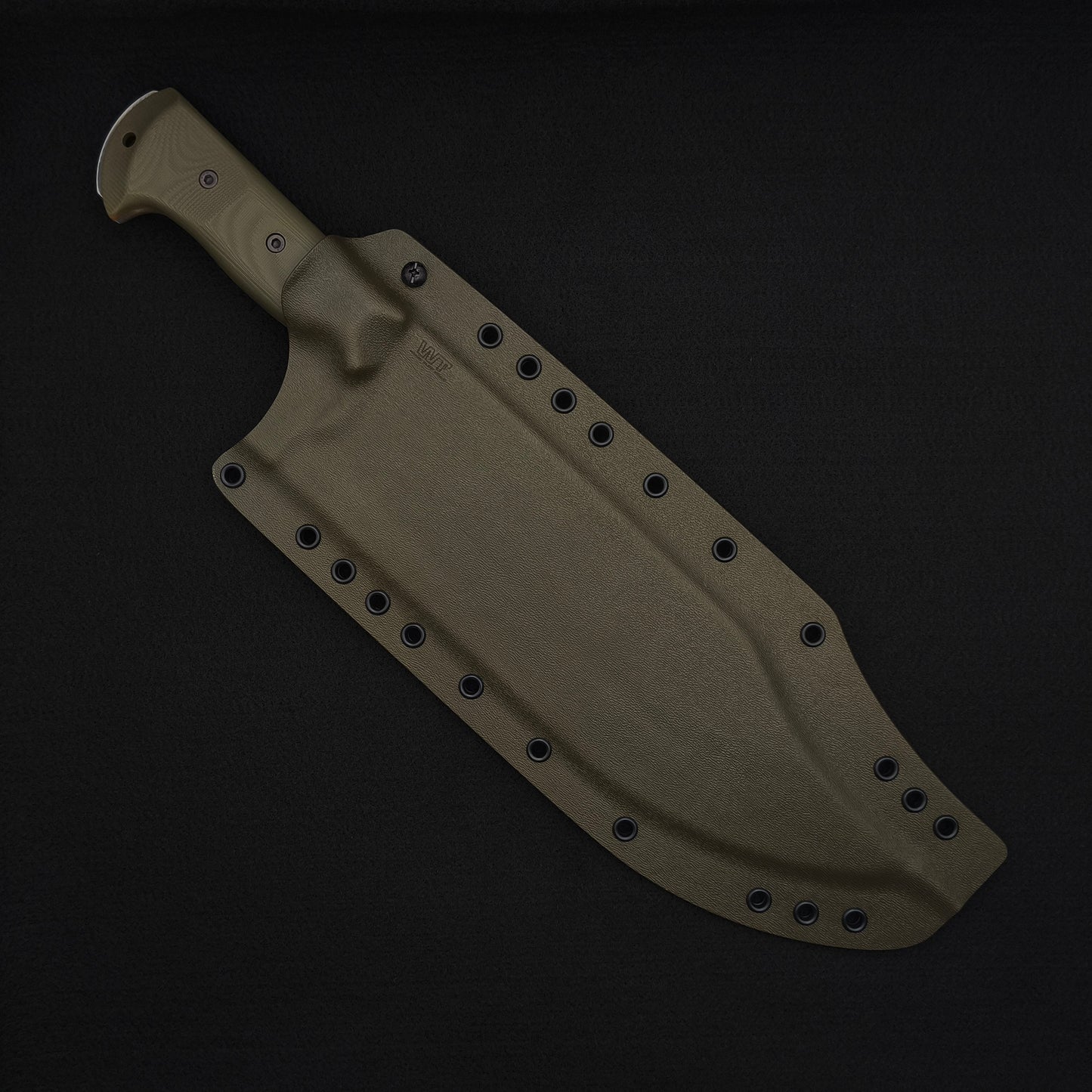 Work Tuff Gear Hellion K329 - Dark Washed, ODG Grip, Green Sheath