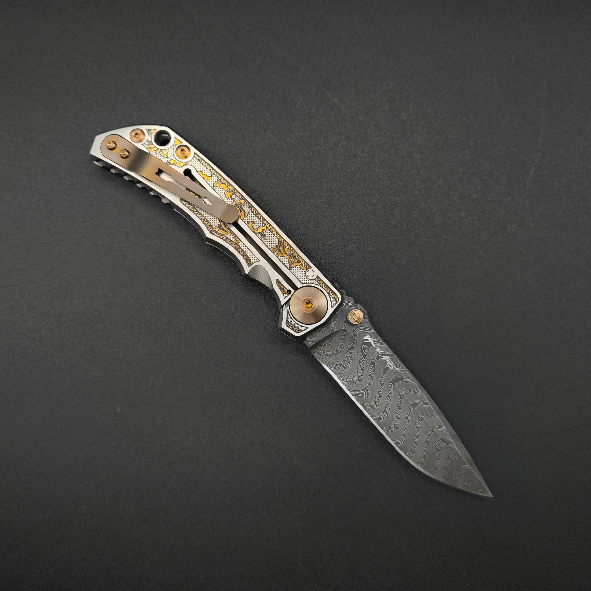 Spartan Blades Harsey Folder SF5 Custom Chad Nichols Damascus Flourishes 2