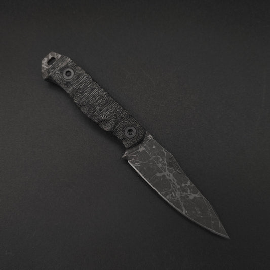 Half Face Blades Field Knife Jr Black Canvas Micarta 1