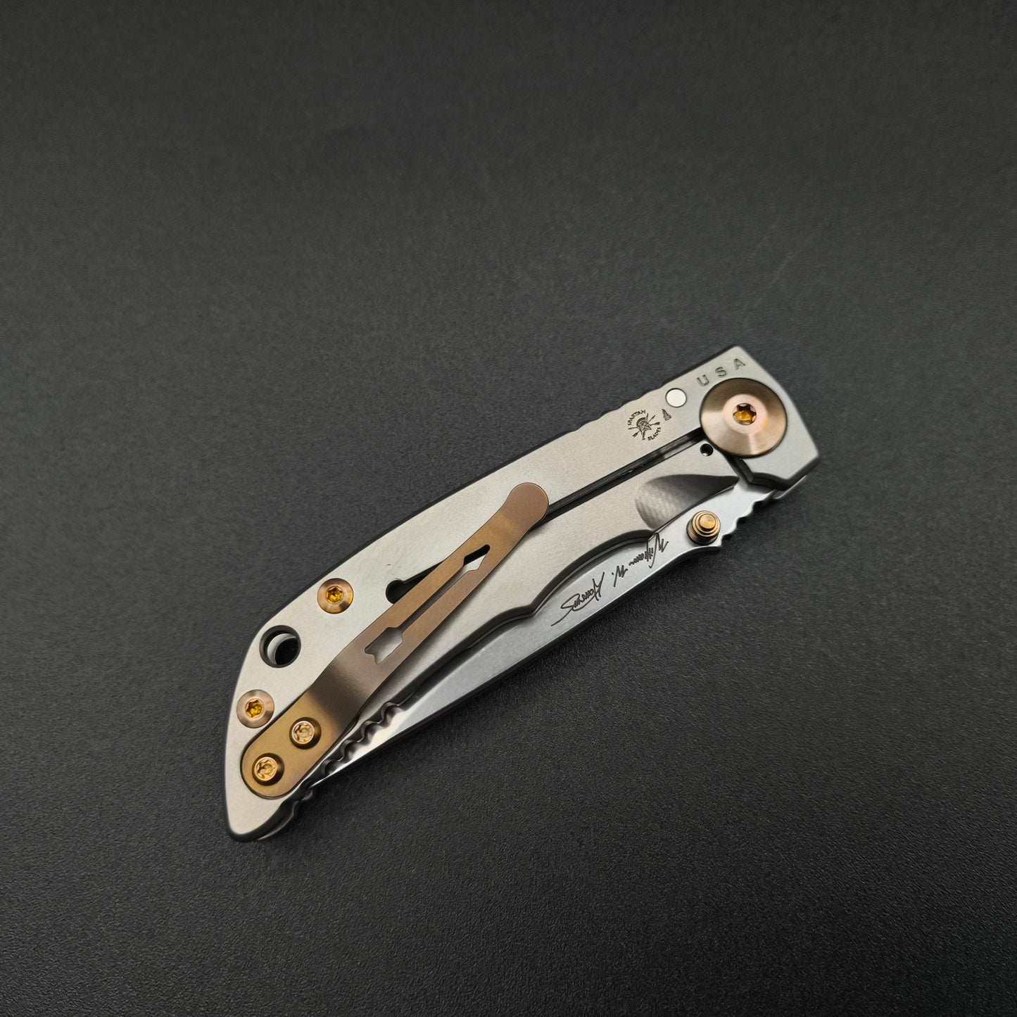 Spartan Blades Harsey Folder SHF 3.25 SF10 Satin Bronze Ano Hardware 4