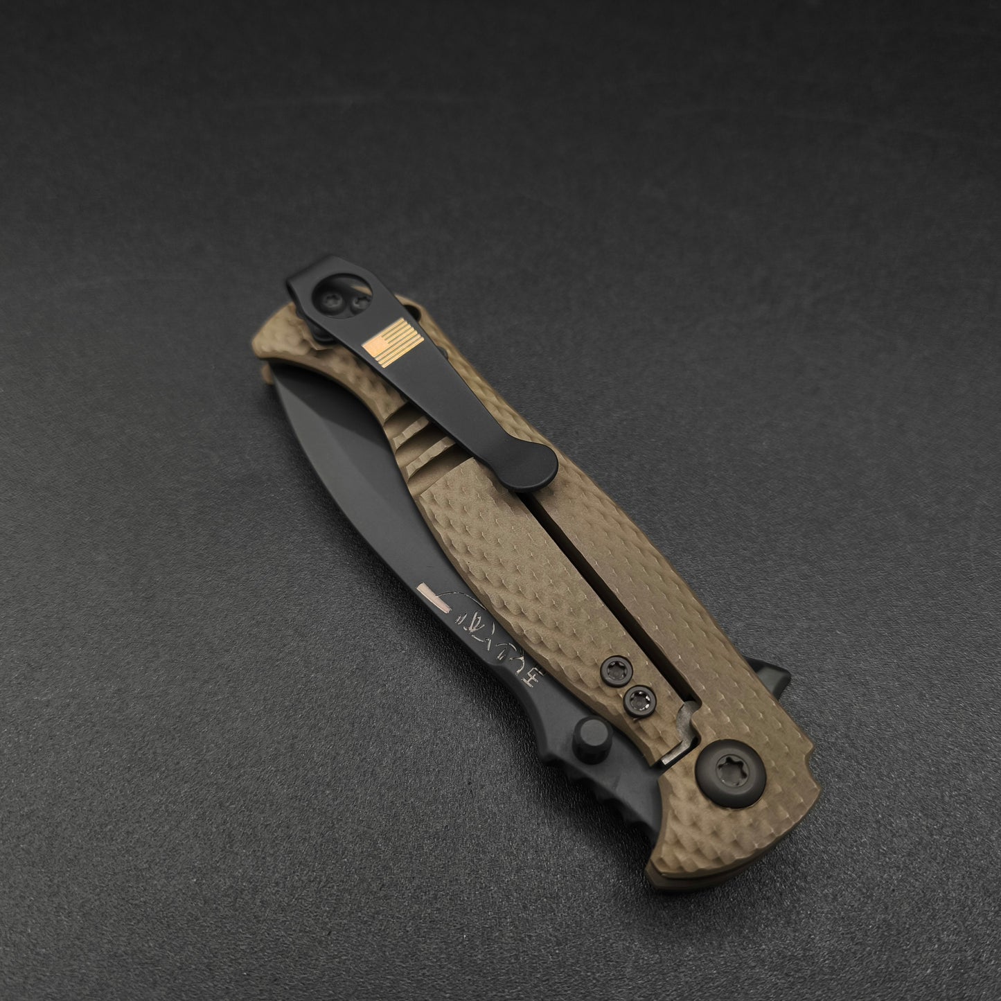 Half Face Blades Extremis Folder Anodized Bronze Titanium Scales