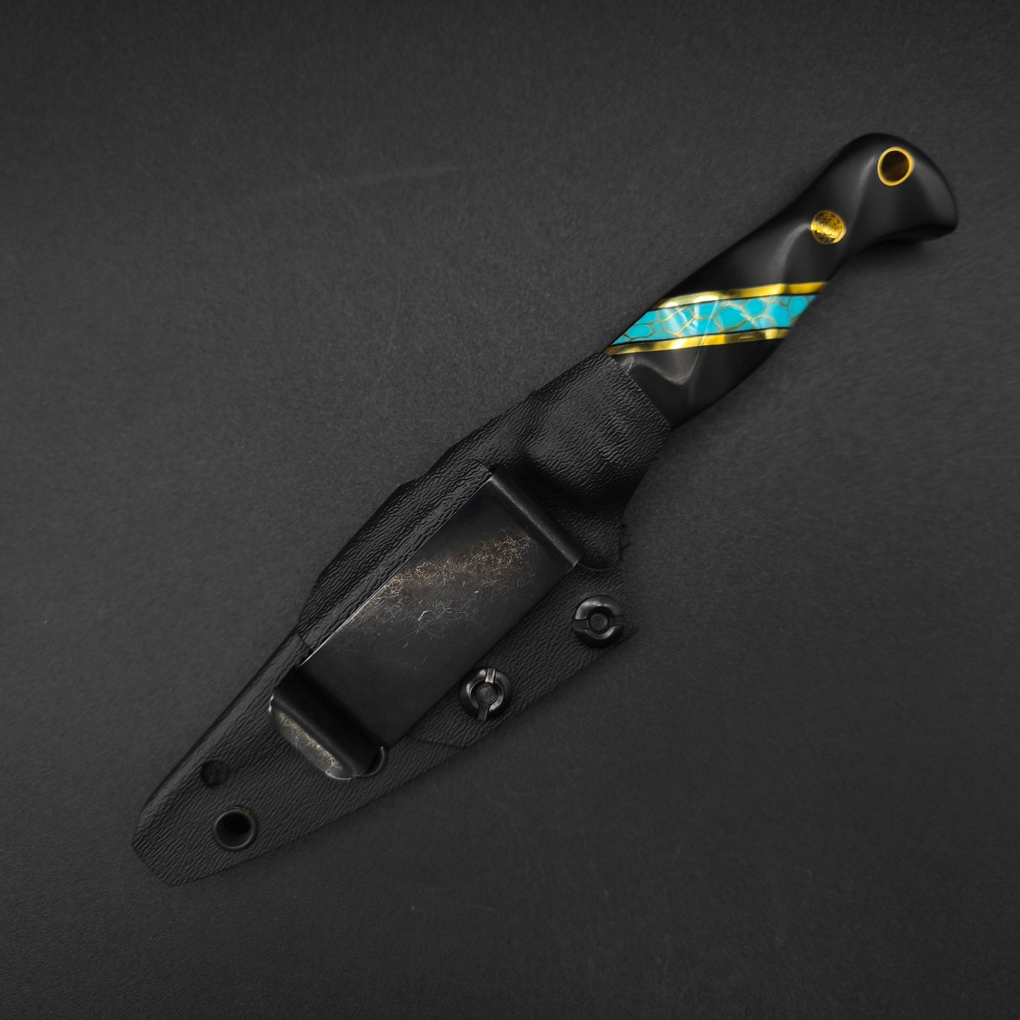 Half Face Blades Gulo Gulo Black Diamond Richlite, Brass and Turquoise