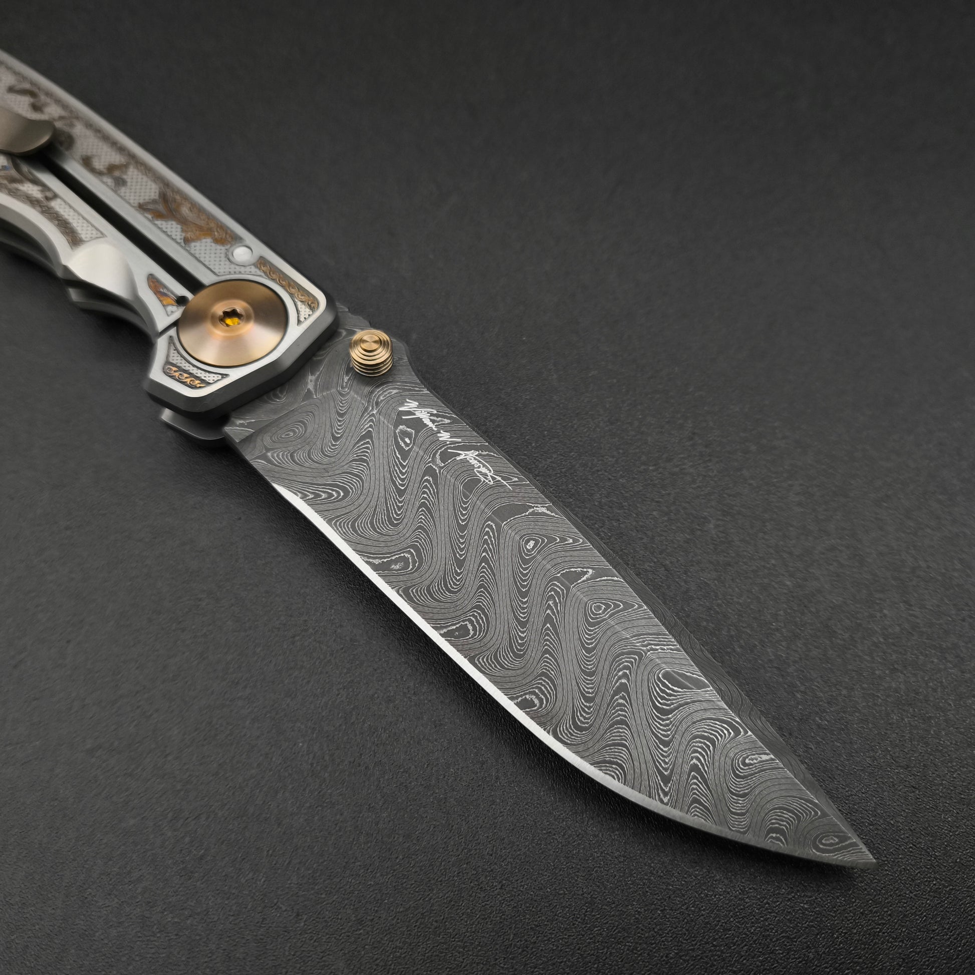 Spartan Blades Harsey Folder SF5 Custom Chad Nichols Damascus Flourishes 3