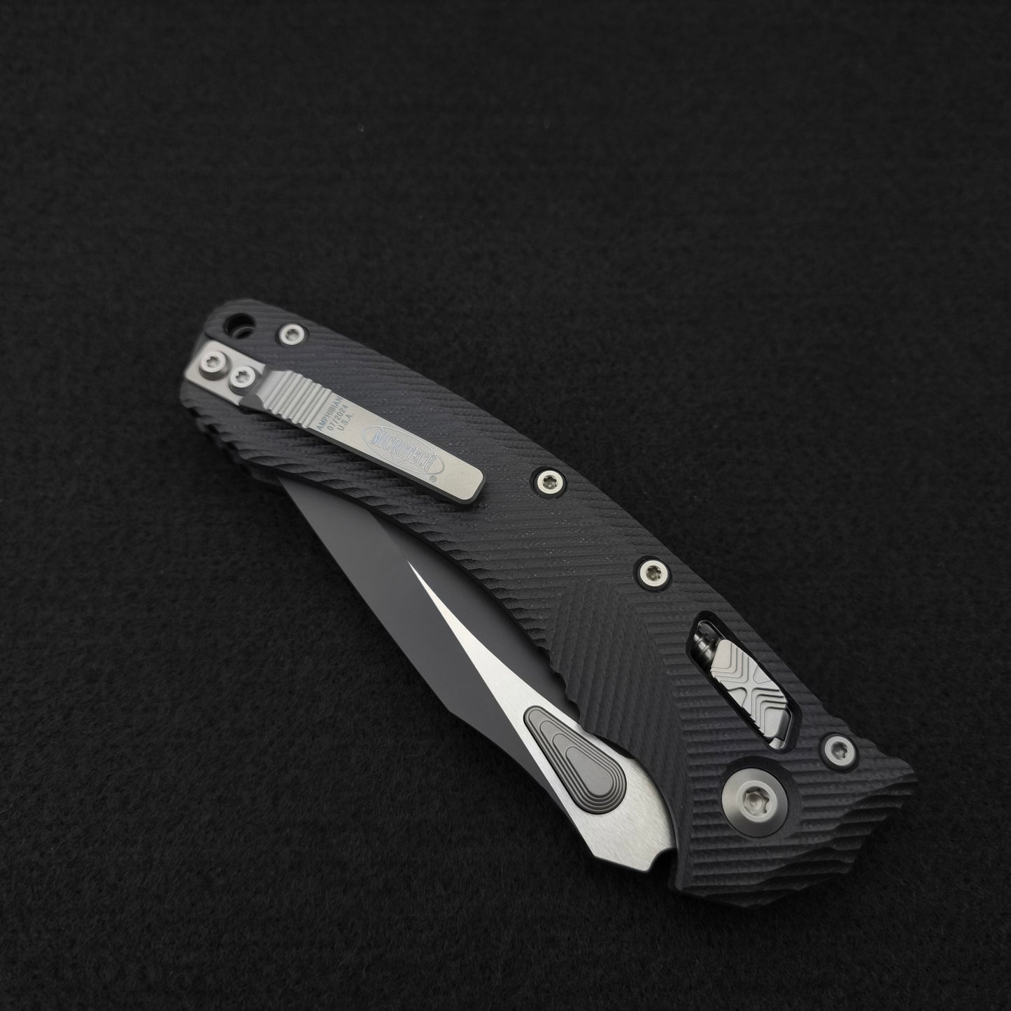 Microtech Amphibian S/E Ram-Lok Fluted Black G10 4