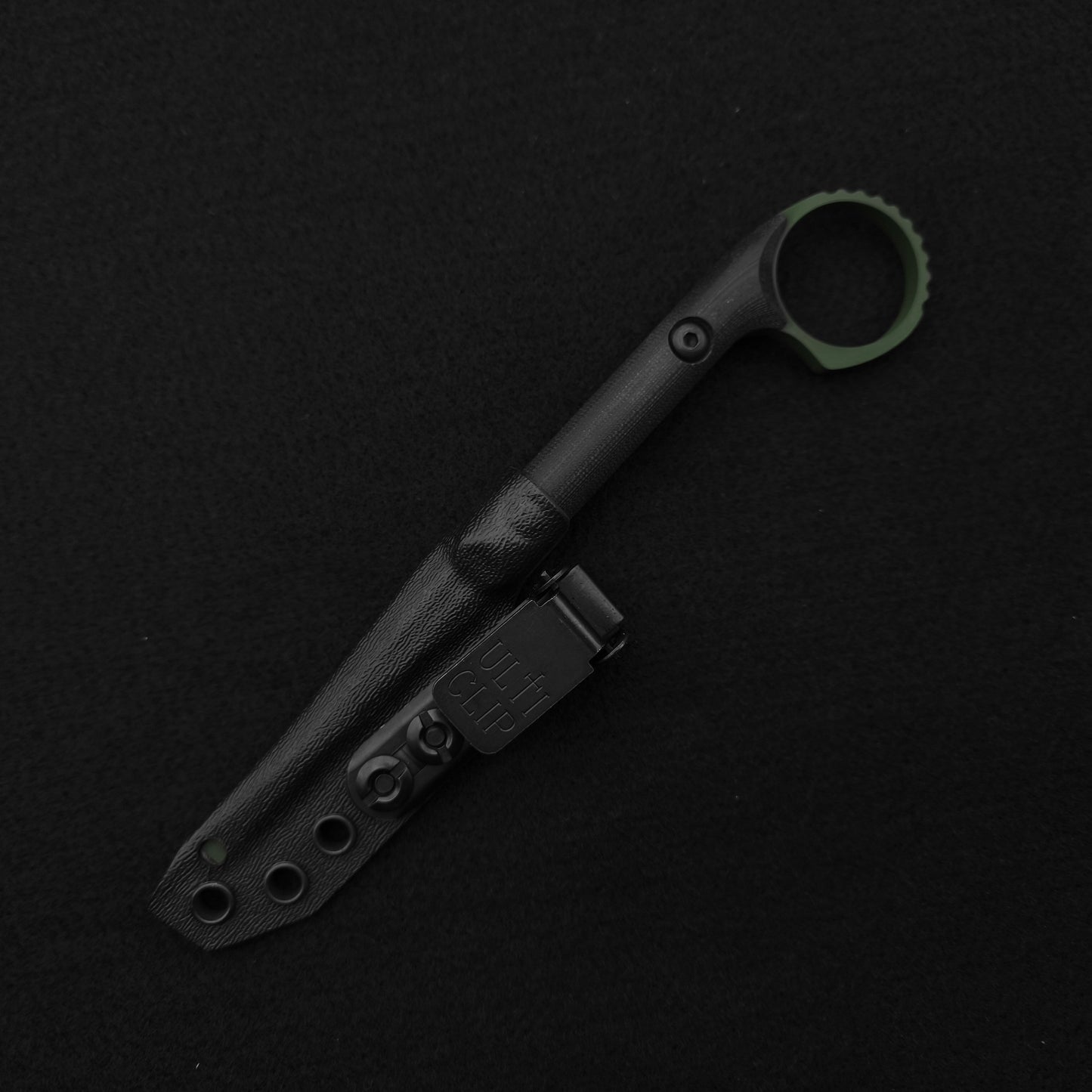 Half Face Blades Ring Flathead Tool Black G10, Highland Green Cerakote 4