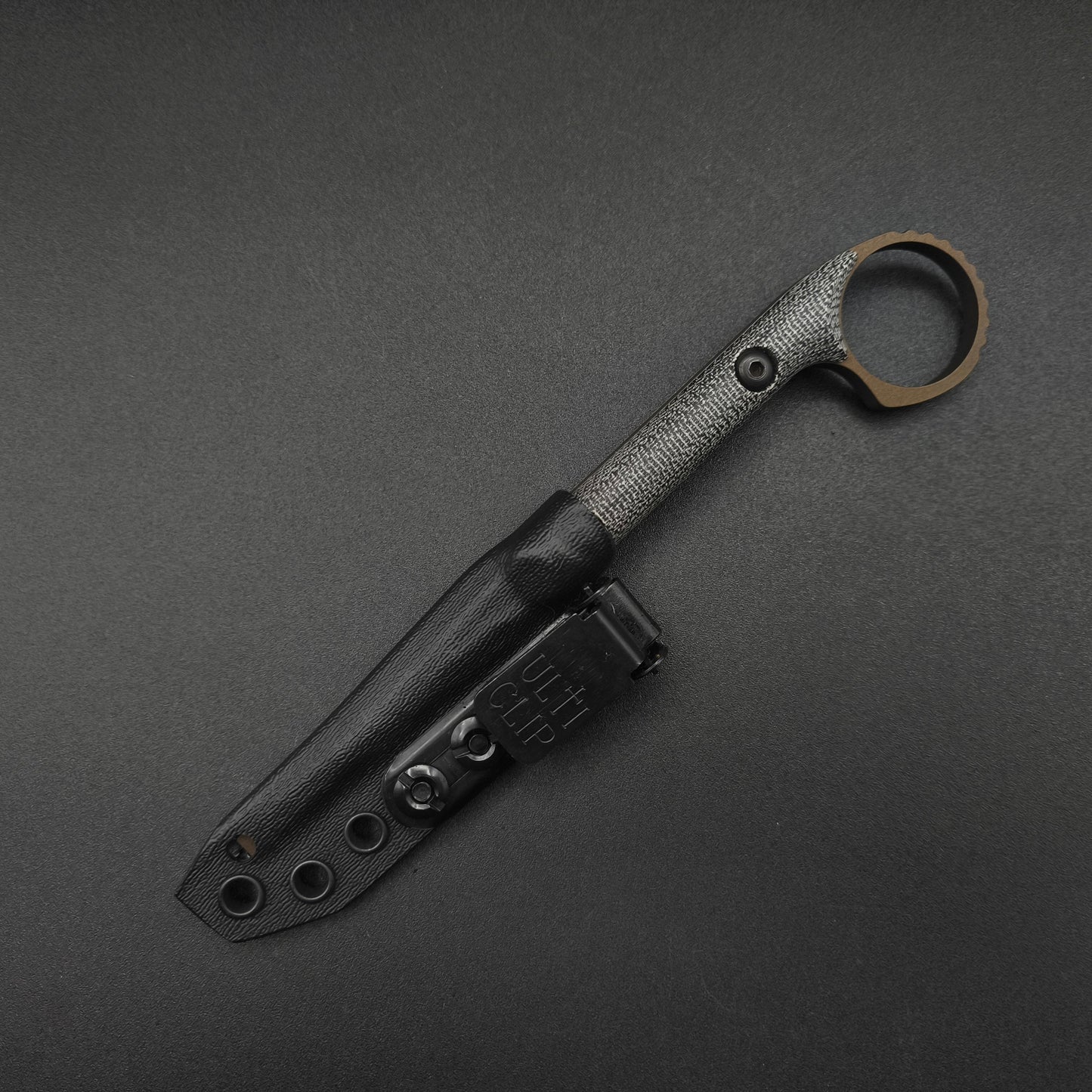 Half Face Blades Ring Flathead Black Canvas Micarta, Midnight Bronze 4