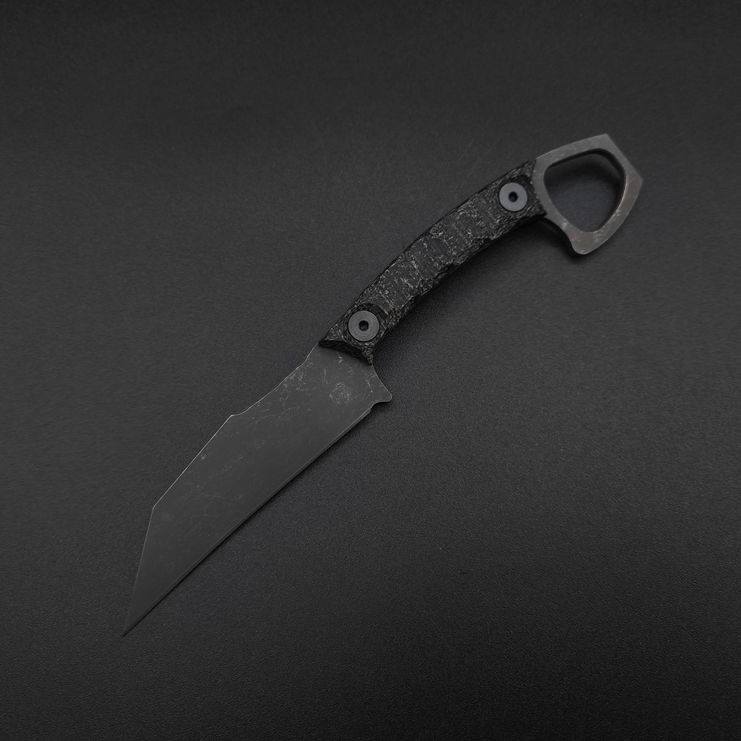 Half Face Blades SHPOS Black Burlap Micarta, stonewashed 2