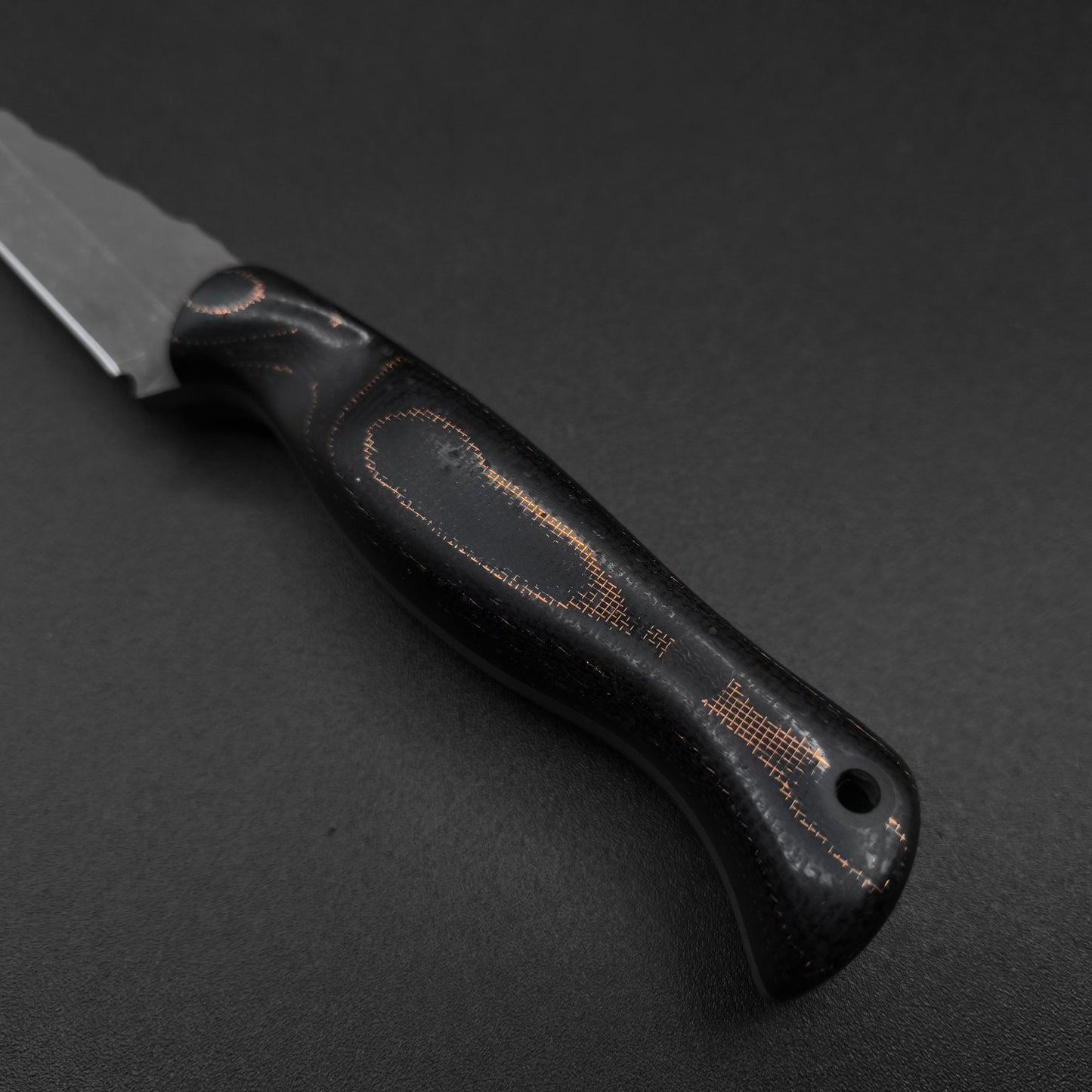 Half Face Blades Congressman Black Canvas Micarta, Copper Mesh 3