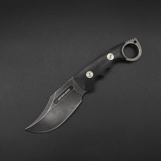 ADV Ring Bowie All Black G-10 D2 Steel