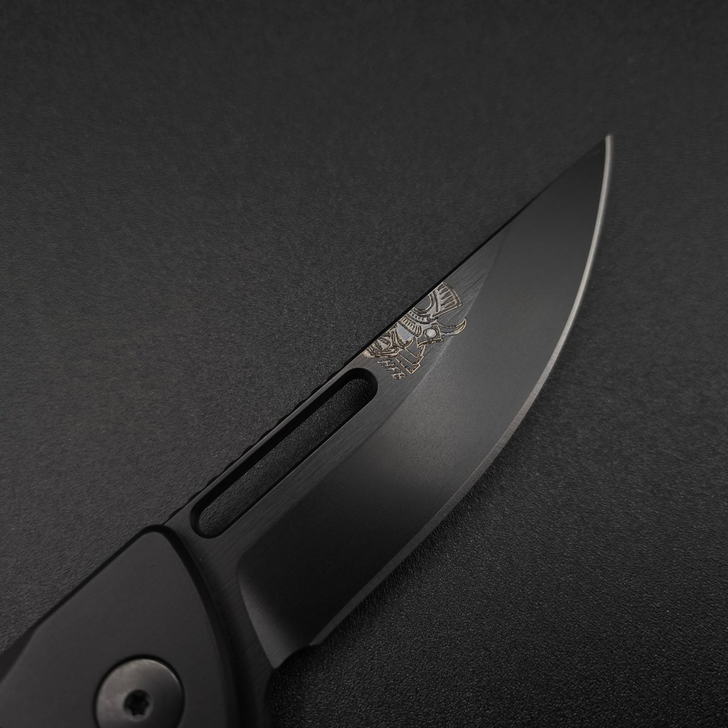 Half Face Blades Kwaiken Folder Anodized Black Handle, Black Nitride Blade 3