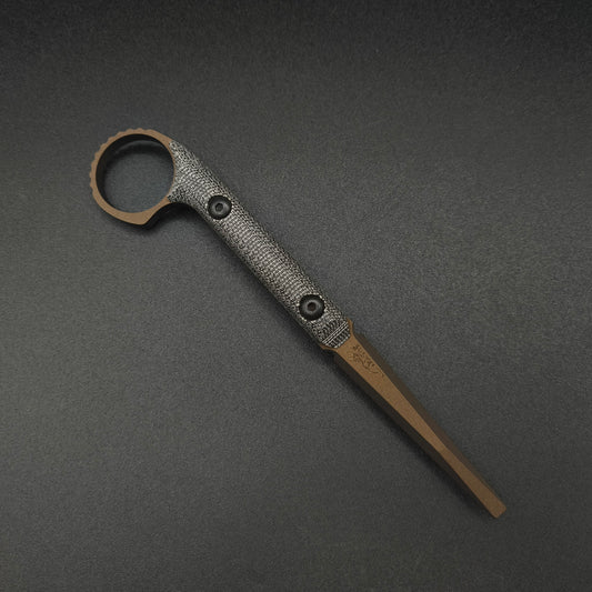 Half Face Blades Ring Flathead Black Canvas Micarta, Midnight Bronze 1