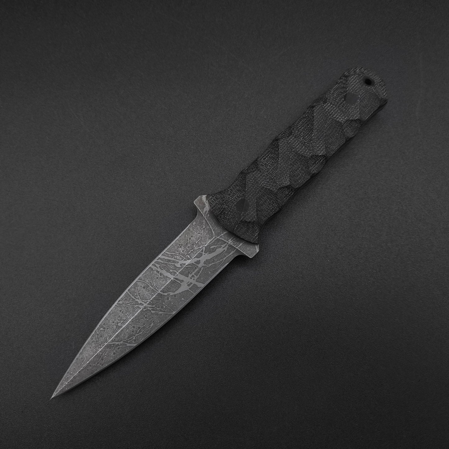 Half Face Blades Combat Dagger Black Canvas Micarta 2