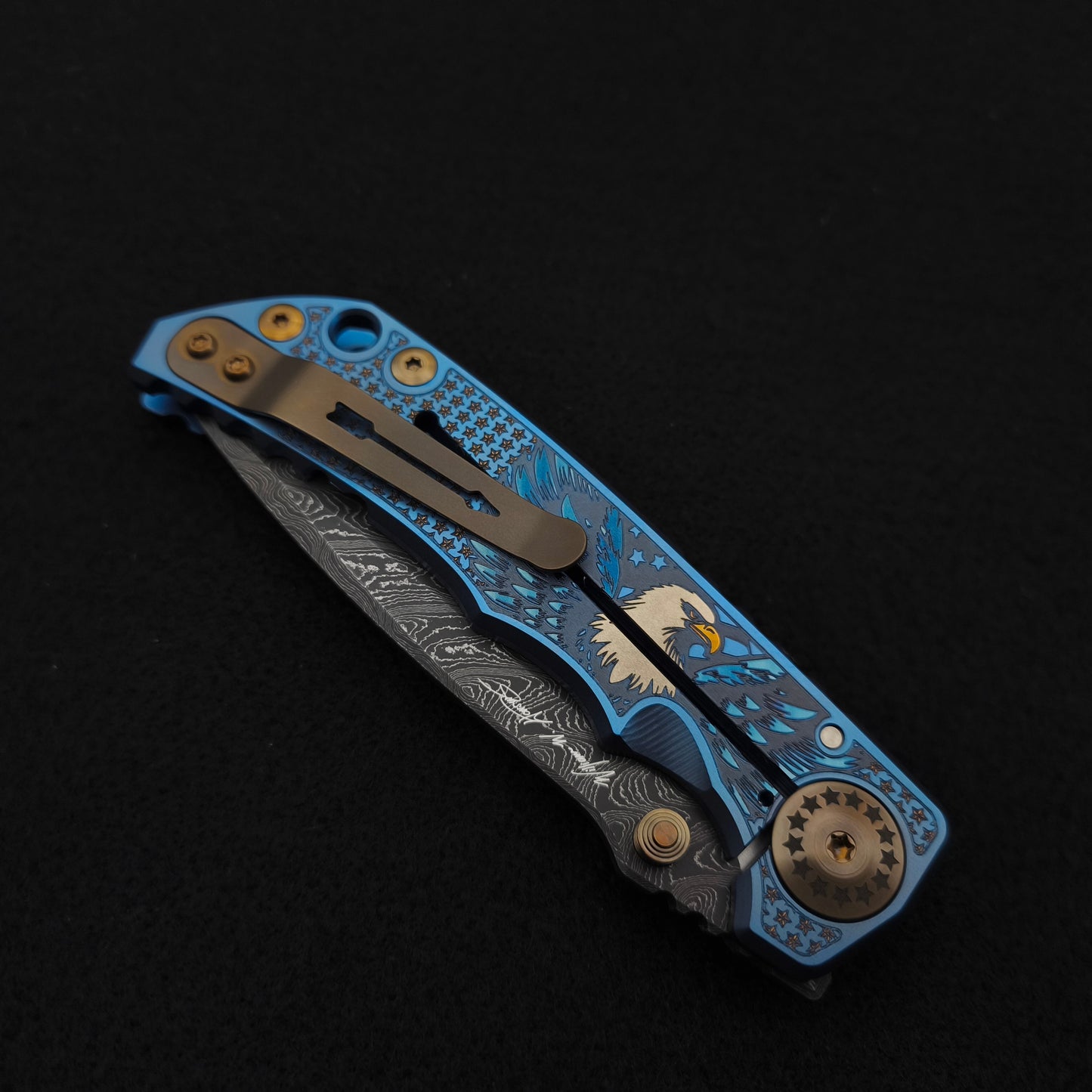 Spartan Blades Harsey Folder SF5 Custom Chad Nichols Damascus Uncle Sam Special Edition 5