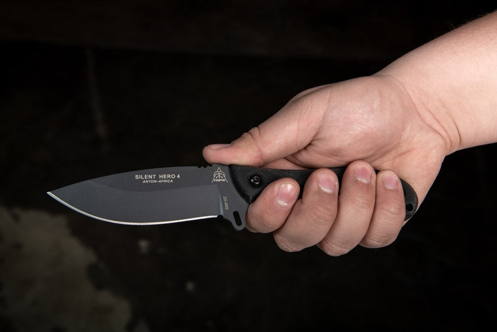 TOPS Silent Hero 4 HER0401 micarta, 1095 10