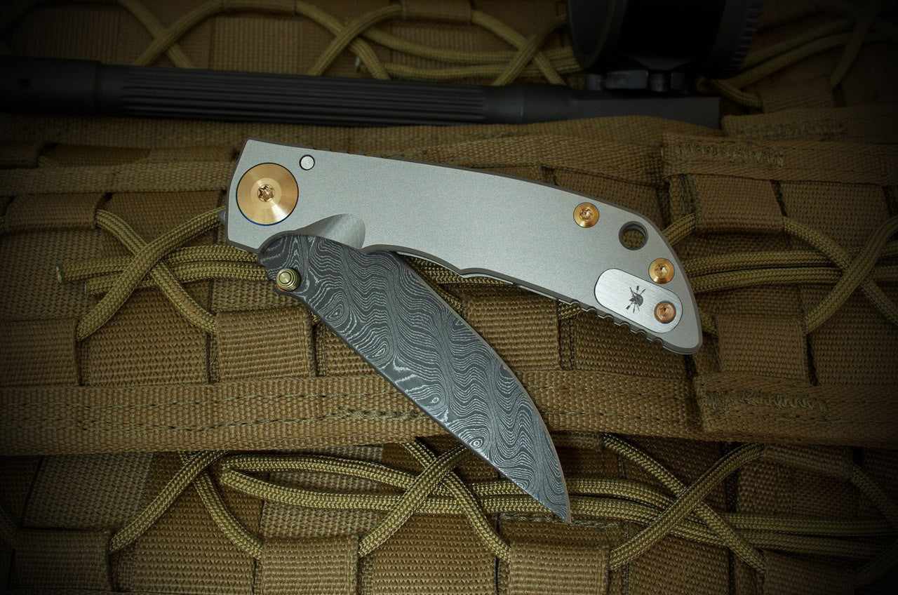 Spartan Blades Harsey Folder 3.25 Chad Nichols Damascus Bronze Ano Hardware 2