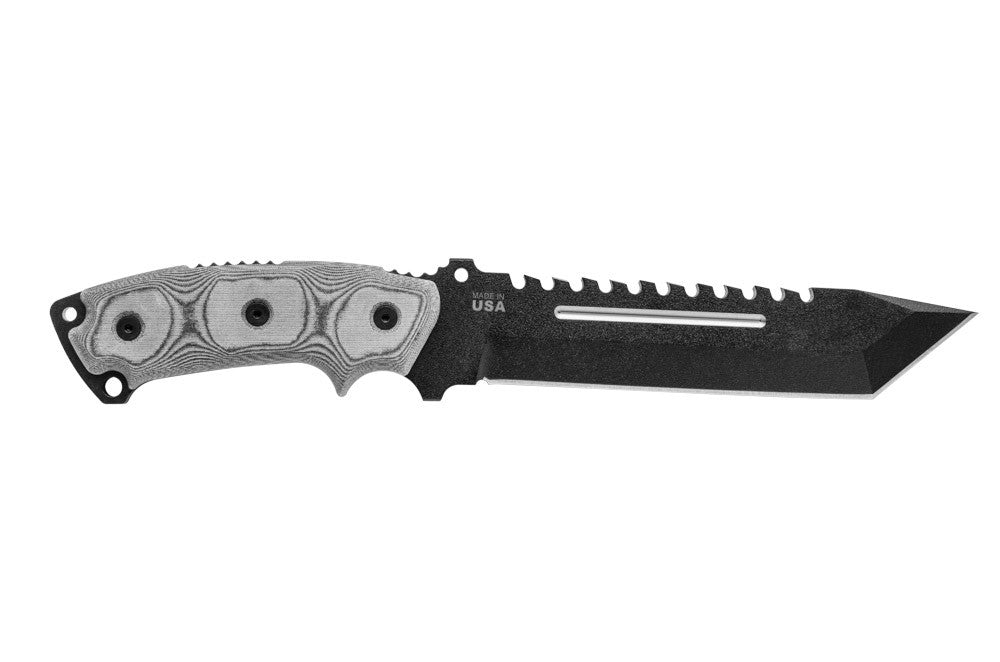 TOPS Steel Eagle TP107D, Sawback, Tanto, Micarta, 1095 3