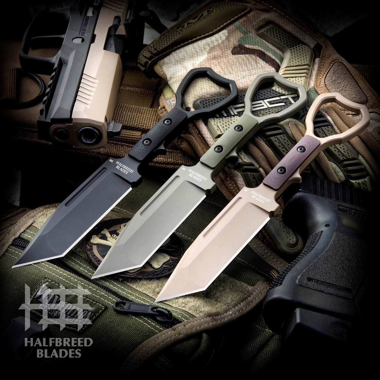 Halfbreed Blades CCK-02 Black Compact Clearance Knife K110/D2