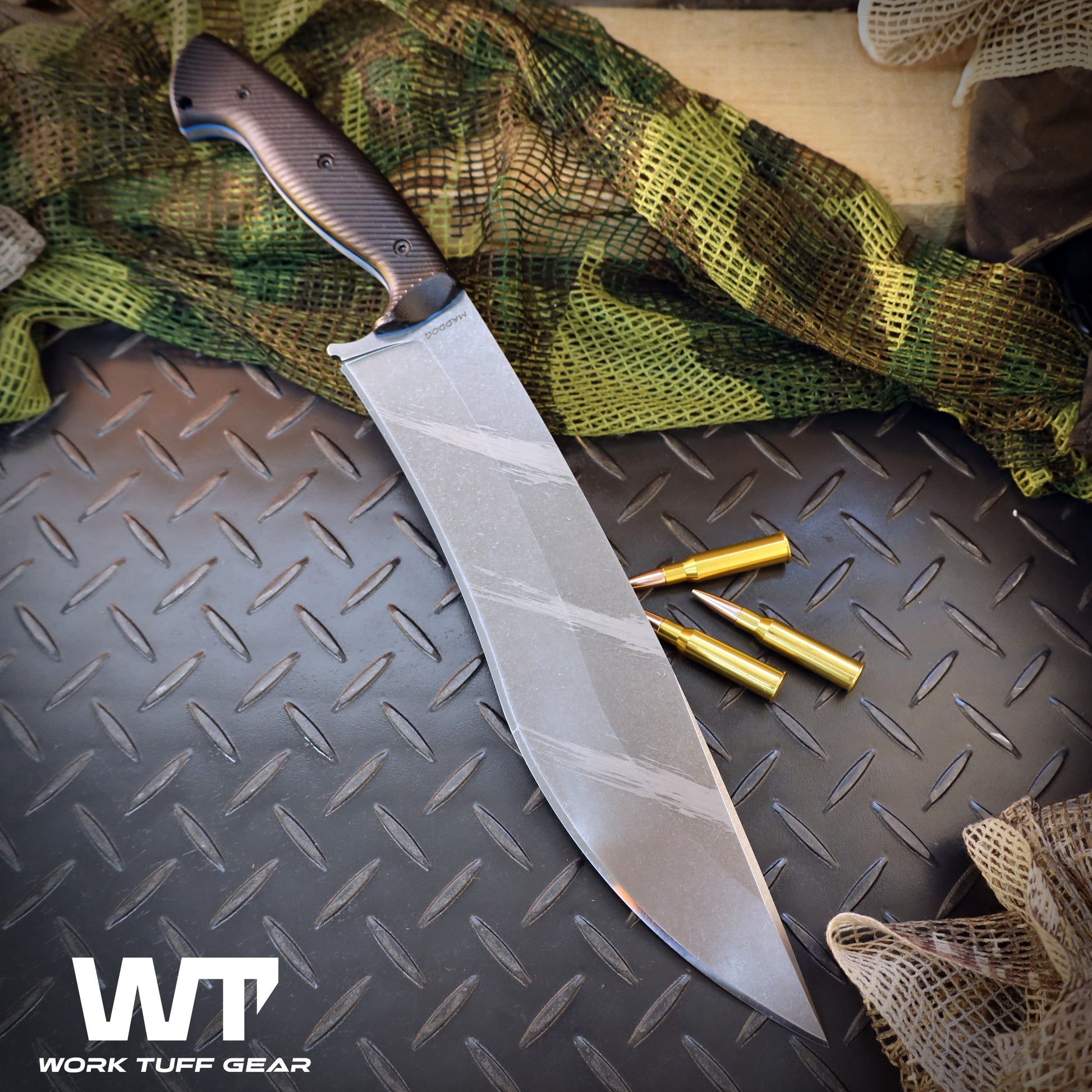 Work Tuff Gear Mad Dog (K329) Tiger Stripes, Black Textured Grip, Blue Liner 2