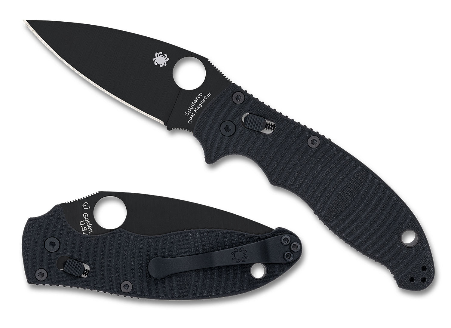Spyderco C101GMCBKP2 Manix 2 Salt Black, Magnacut