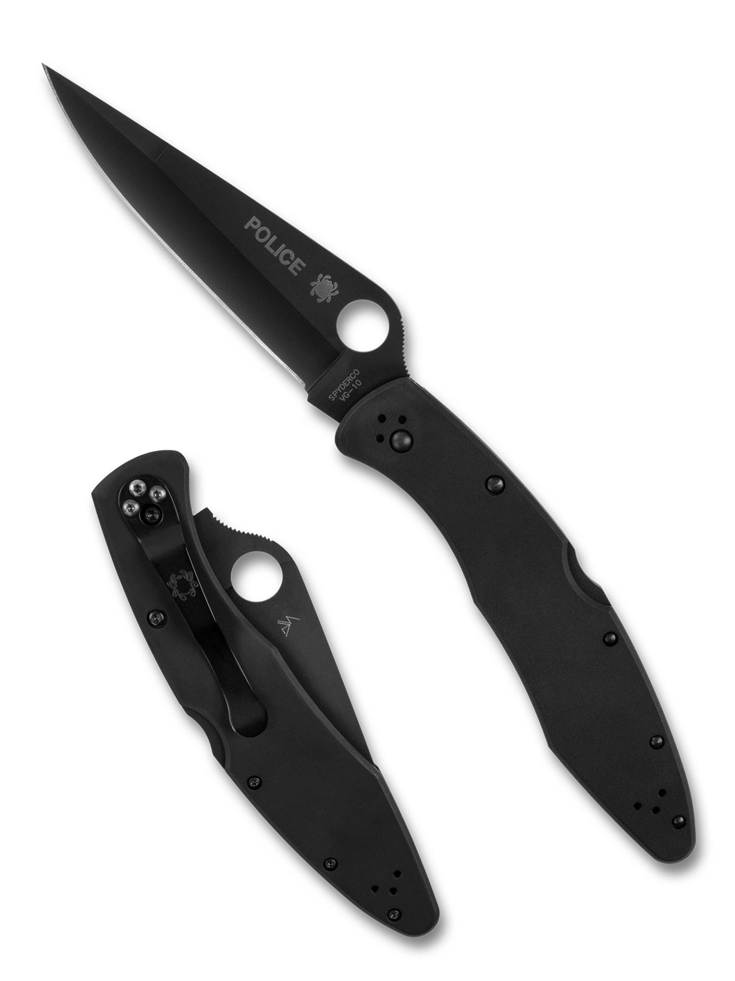 Spyderco C07BKP Police VG-10 Black Stainless Steel