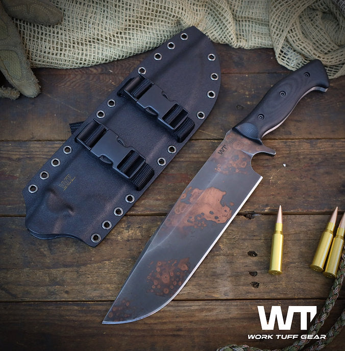 Work Tuff Gear Bear Claw Gen 2 / SKS51, Copper Washed, Black Burlap Canvas Micarta 1