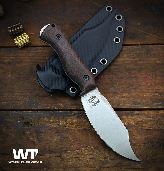 Work Tuff Gear Nomad Beardo EDC (K329) Satin finish, Burlap Micarta Grip 2