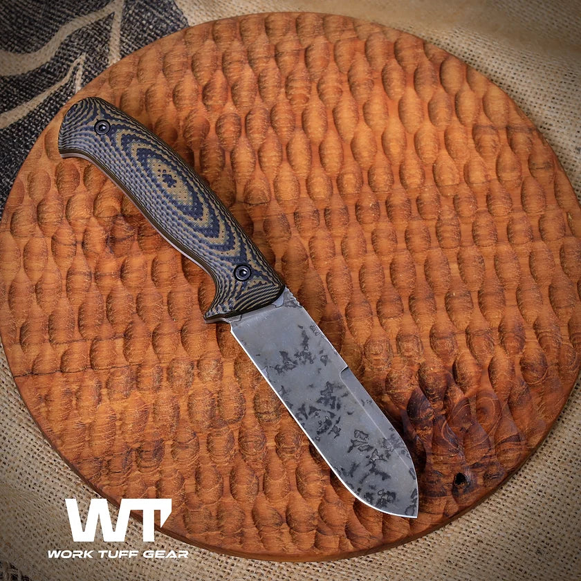 Work Tuff Gear UniHart-SK85-(APO washed)/Tiger Camo Grip/Black Kydex Sheath 3