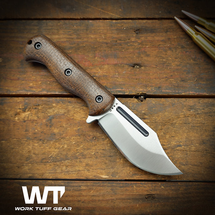 Work Tuff Gear V44C (K329) Satin, Brown Burlap Canvas Micarta 2