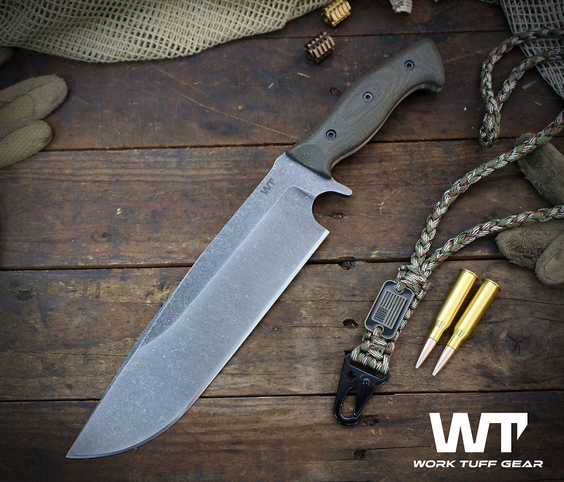 Work Tuff Gear Bear Claw Gen 2 / SKS51, Dark Washed, ODG Burlap Micarta 1