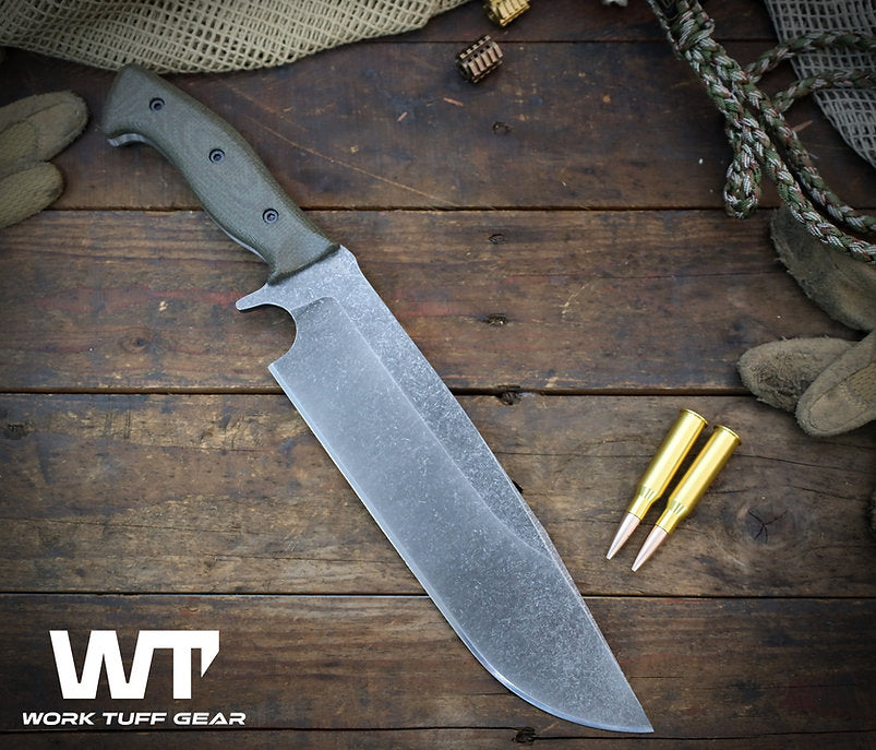 Work Tuff Gear Bear Claw Gen 2 / SKS51, Dark Washed, ODG Burlap Micarta 2