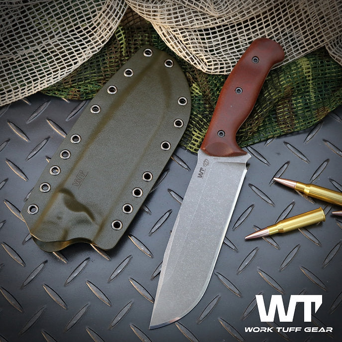 Work Tuff Gear Wolverine Gen 2 (K329) Dark Washed, Brown Canvas Micarta Grip 3