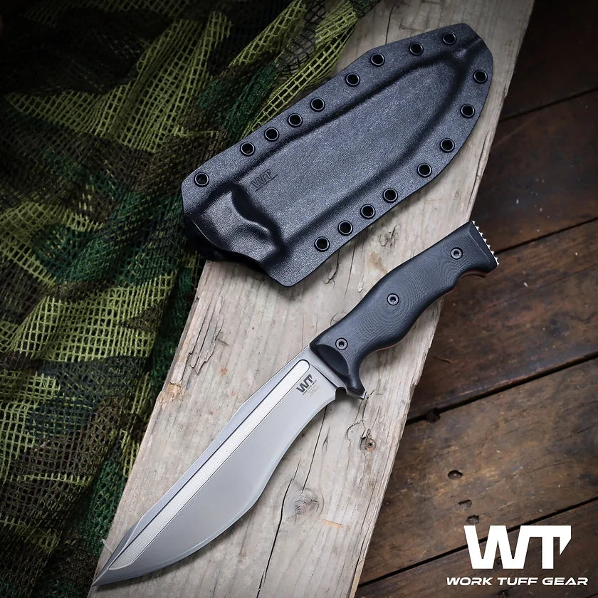 Work Tuff Gear Little Evil Fighter-Gen 2 (L)-Satin/Convex Grind/Black with Red Liner Grip 2