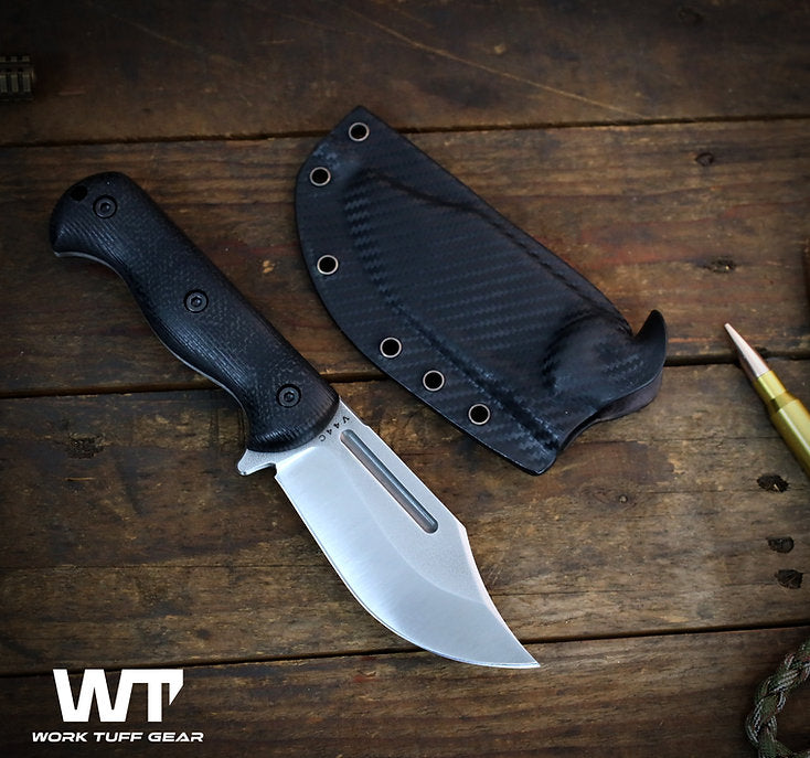 Work Tuff Gear V44C (K329) Satin, Black Burlap Micarta