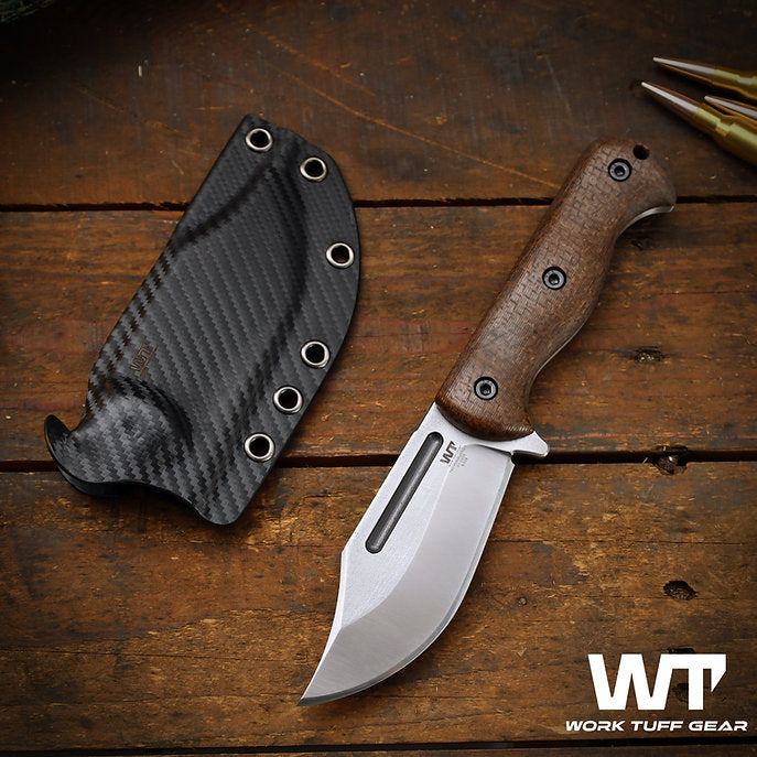 Work Tuff Gear V44C (K329) Satin, Brown Burlap Canvas Micarta 3