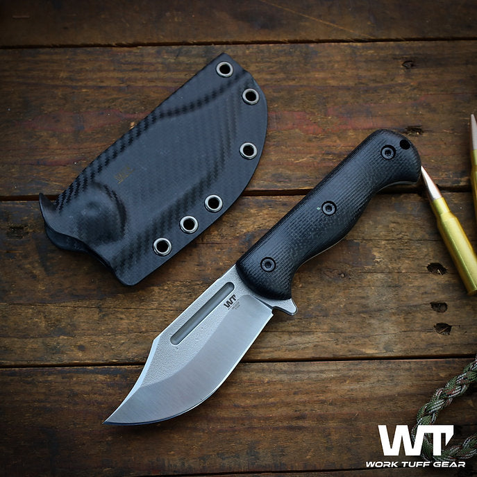 Work Tuff Gear V44C (K329) Satin, Black Burlap Micarta