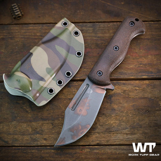 Work Tuff Gear V44C (K329) Copper Washed, Brown Burlap Micarta