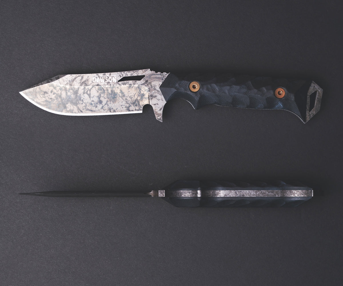 Dawson Knives Shepherd, Rainstorm, Black, 80CRV2