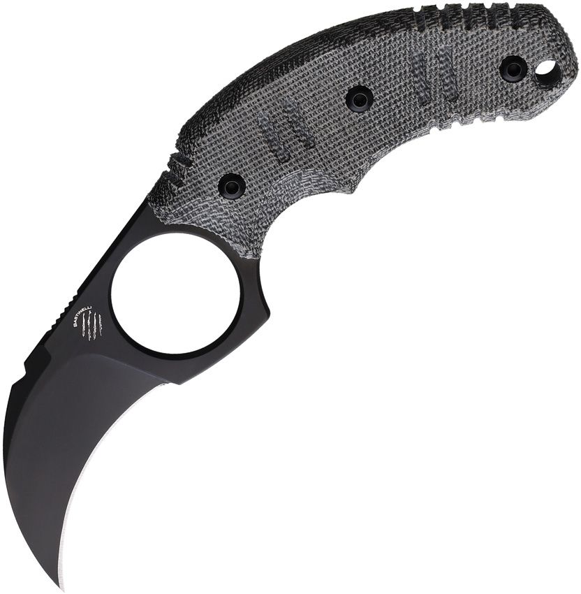 Bastinelli Ligament Fixed Blade black canvas micarta M390