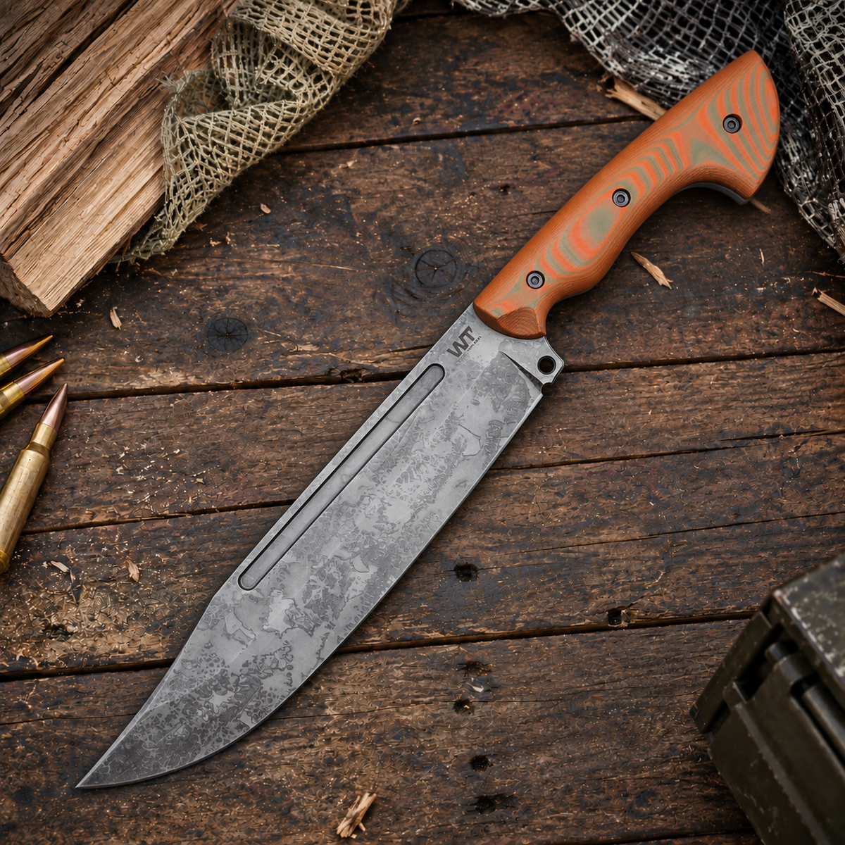 Work Tuff Gear PWB-9-NC (SK85), APO Washed, Hunter Orange Camo G10 - Special Edition 1