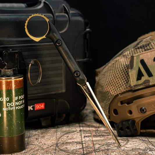 Half Face Blades Ring Cardiac Spike 24K Gold Plated 1