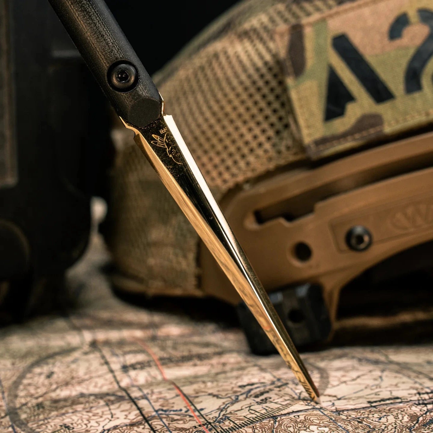 Half Face Blades Ring Cardiac Spike 24K Gold Plated 2