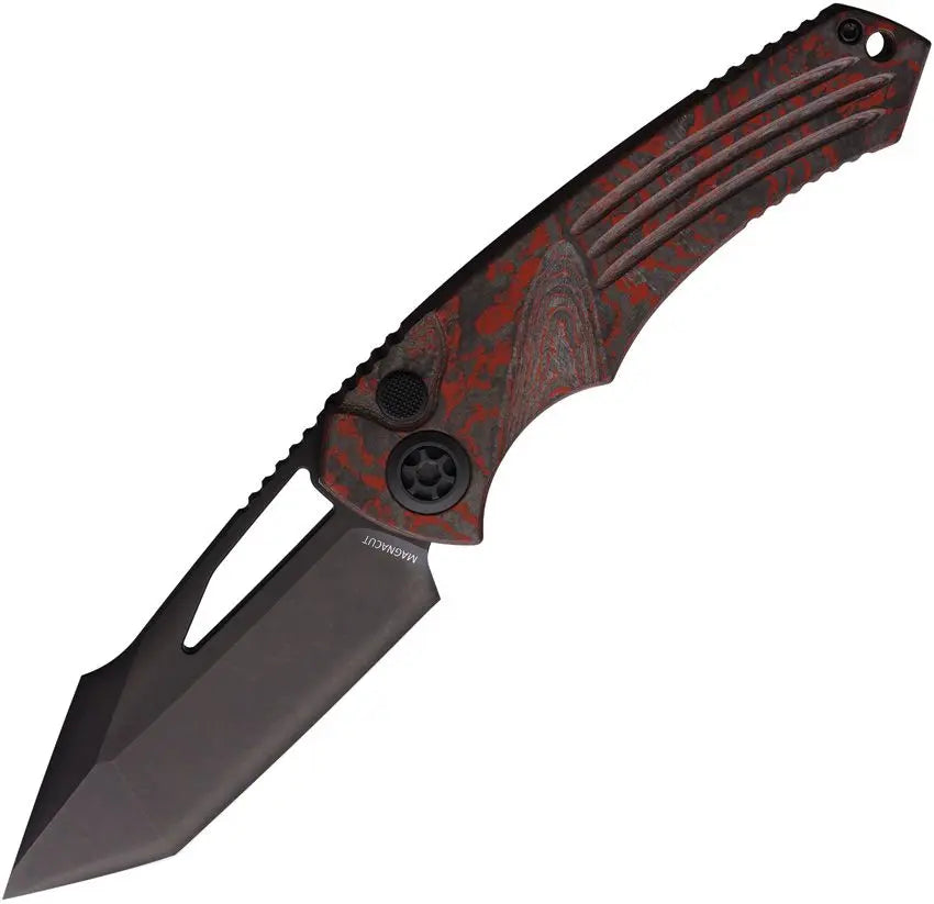 Heretic Knives Pariah Button Lock Red Camo Carbon