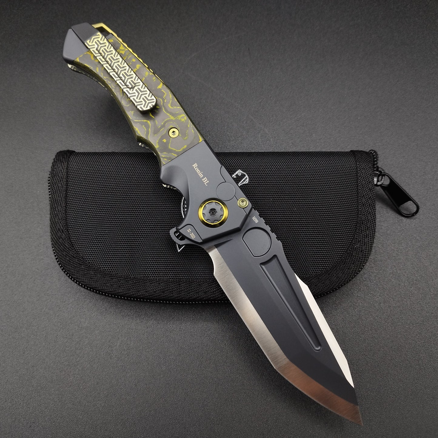 ADV Ronin Kalgard Titan Yellow Carbon Fibre Custom Laser Art 2