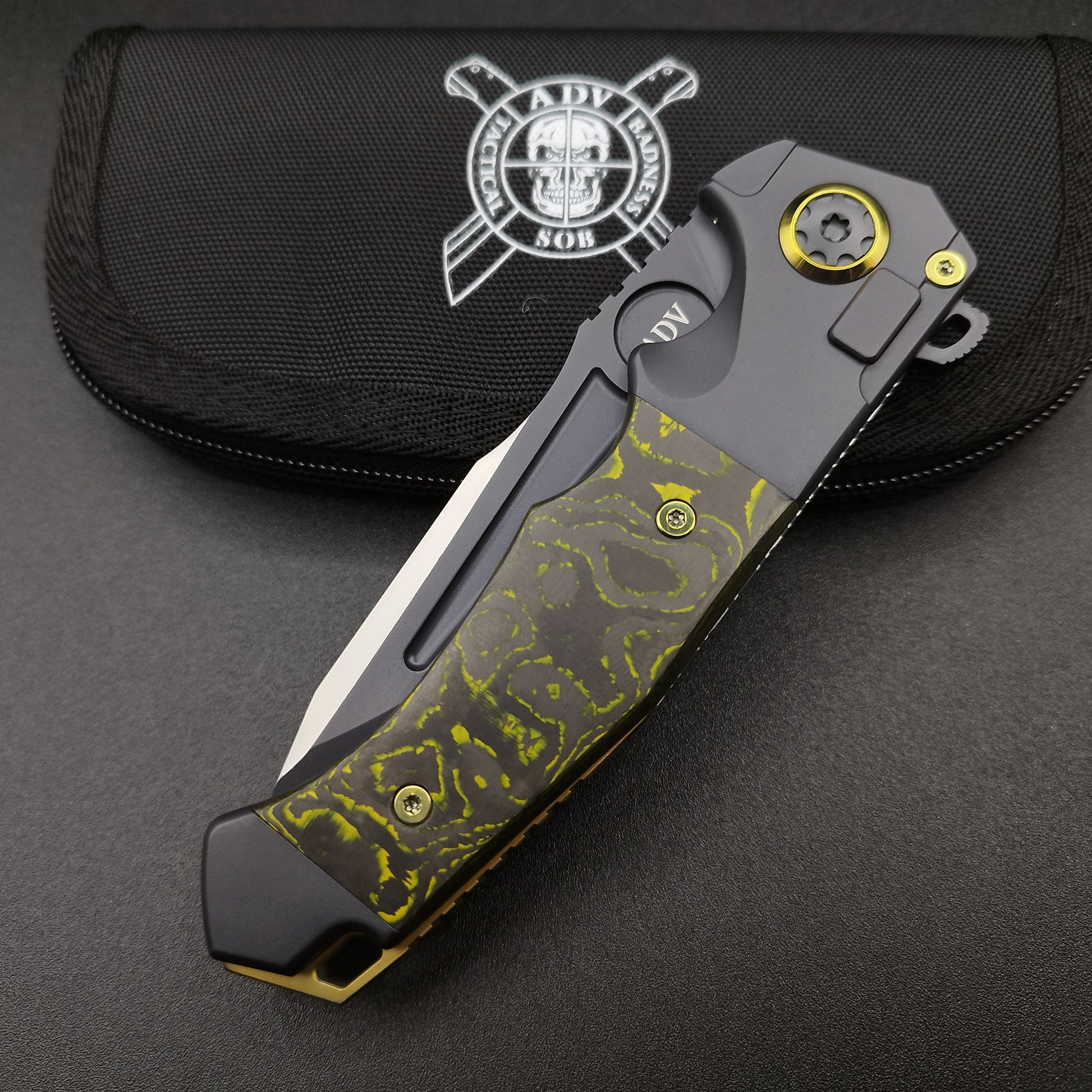ADV Ronin Kalgard Titan Yellow Carbon Fibre Custom Laser Art 5